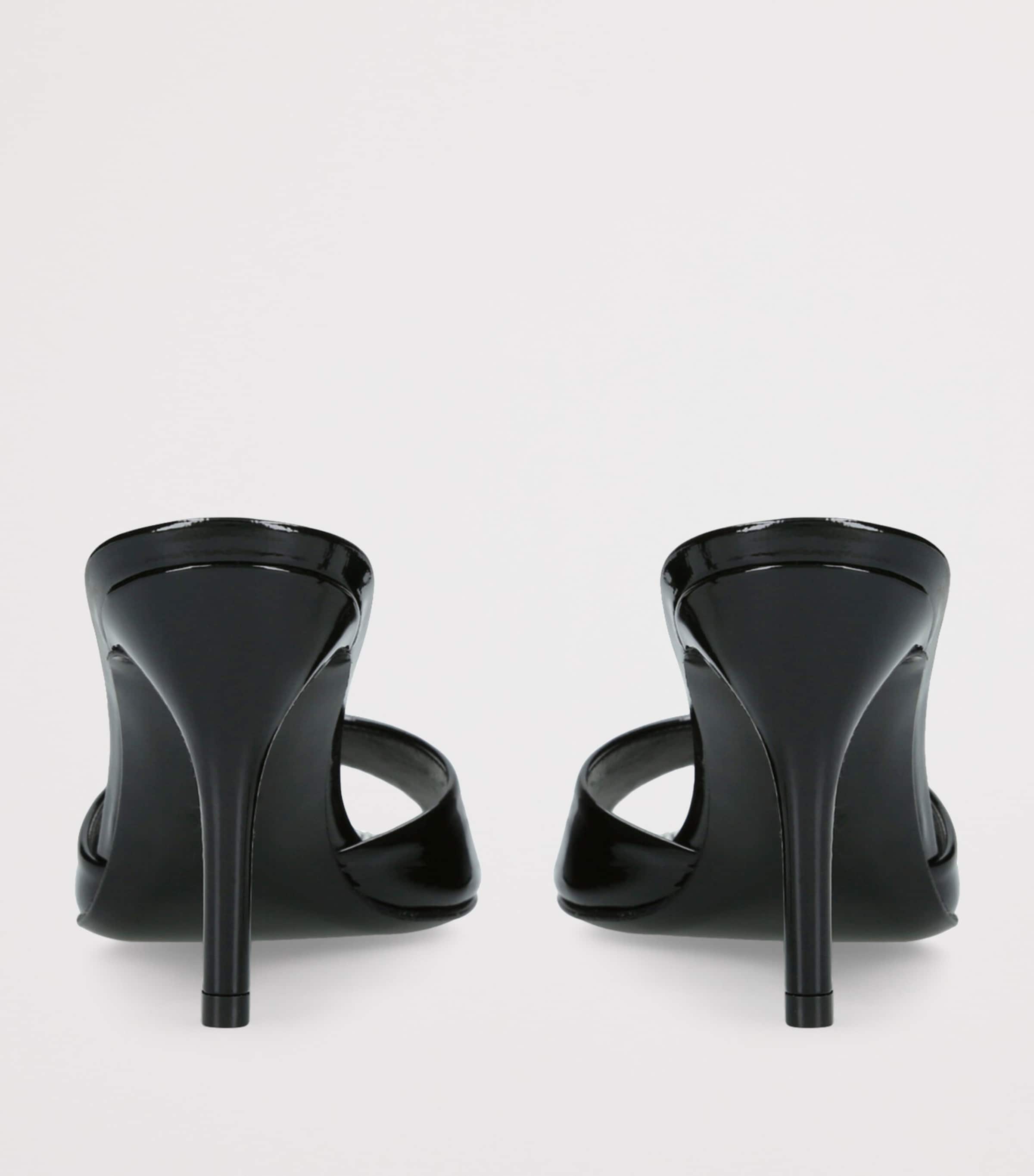 Black Leather Marmont Heeled Mules 85