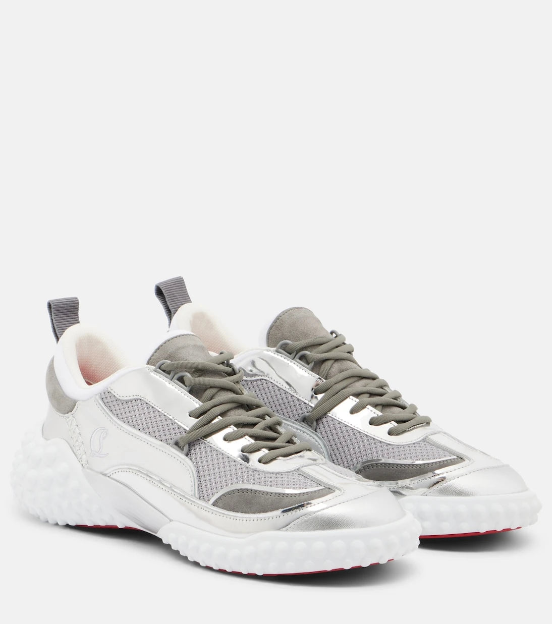 Christian Louboutin - Mara suede and mesh sneakers