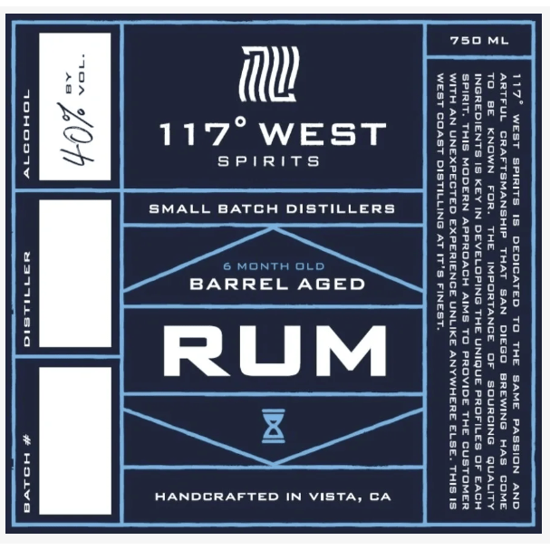 117° West Barrel Aged Rum (750 ml)