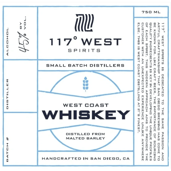 117° West Spirits West Coast Whiskey (750 ml)
