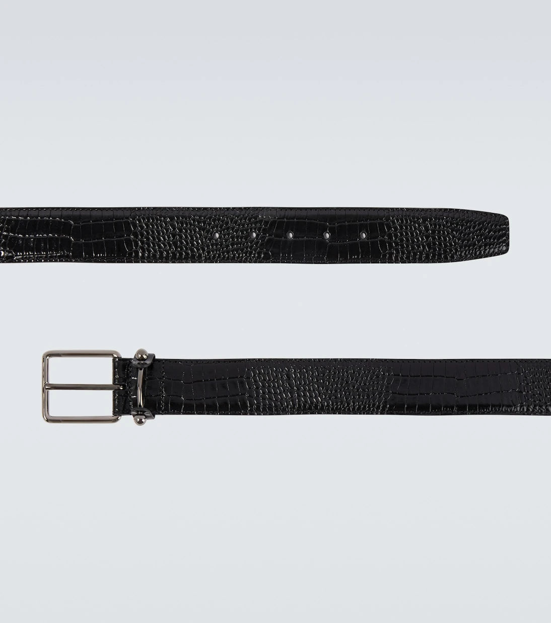 Christian Louboutin - Croc-effect leather belt