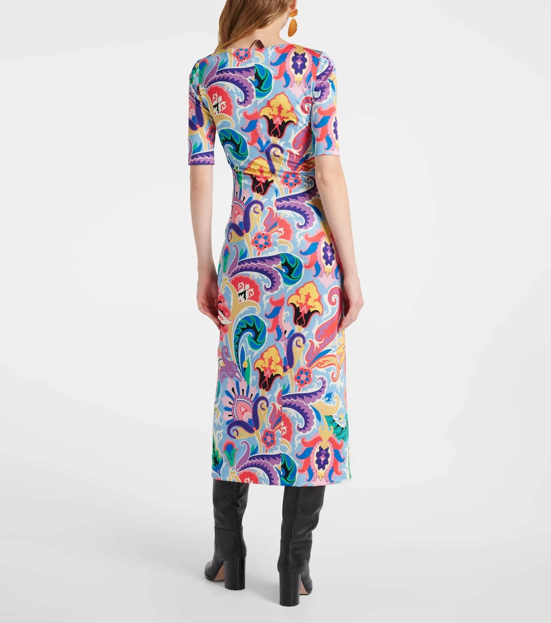Etro - فستان ميدي بنقشة البيزلي