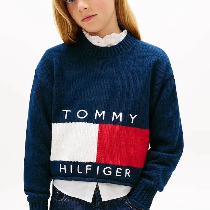 Детски памучен пуловер Tommy Hilfiger