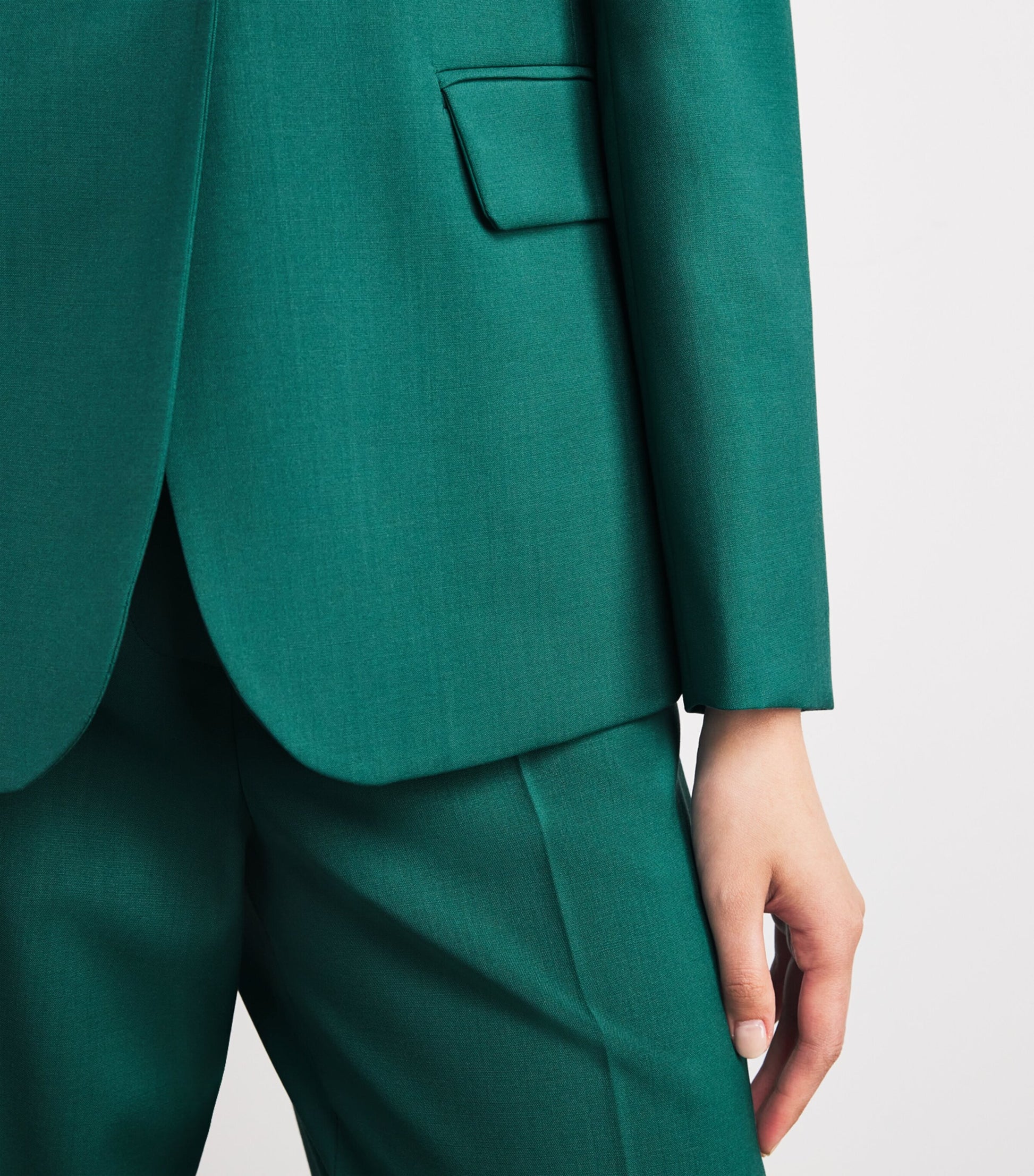 Green Virgin Wool Blazer