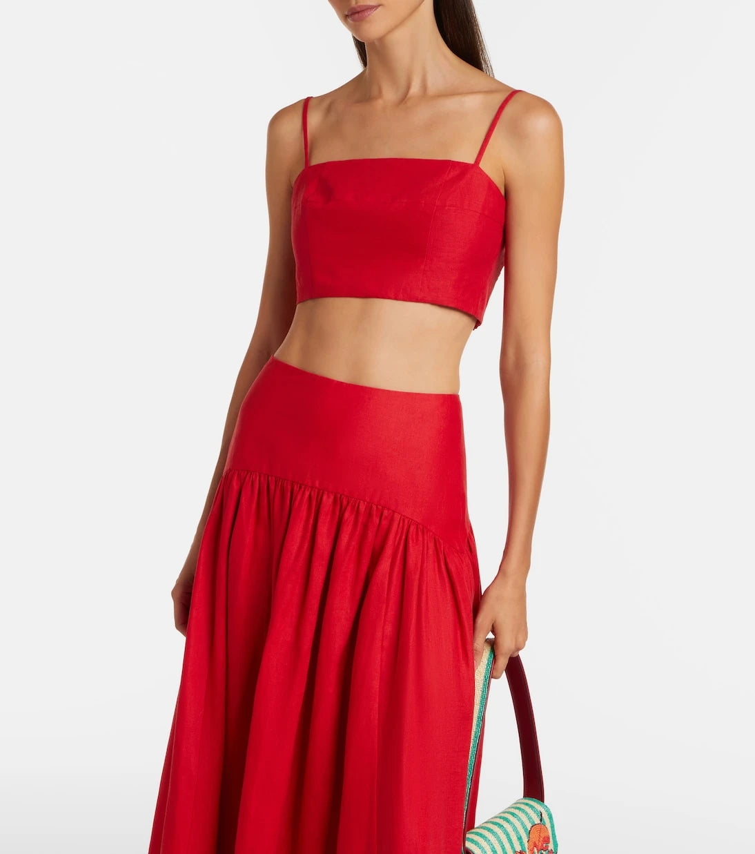 Staud - Federico linen crop top