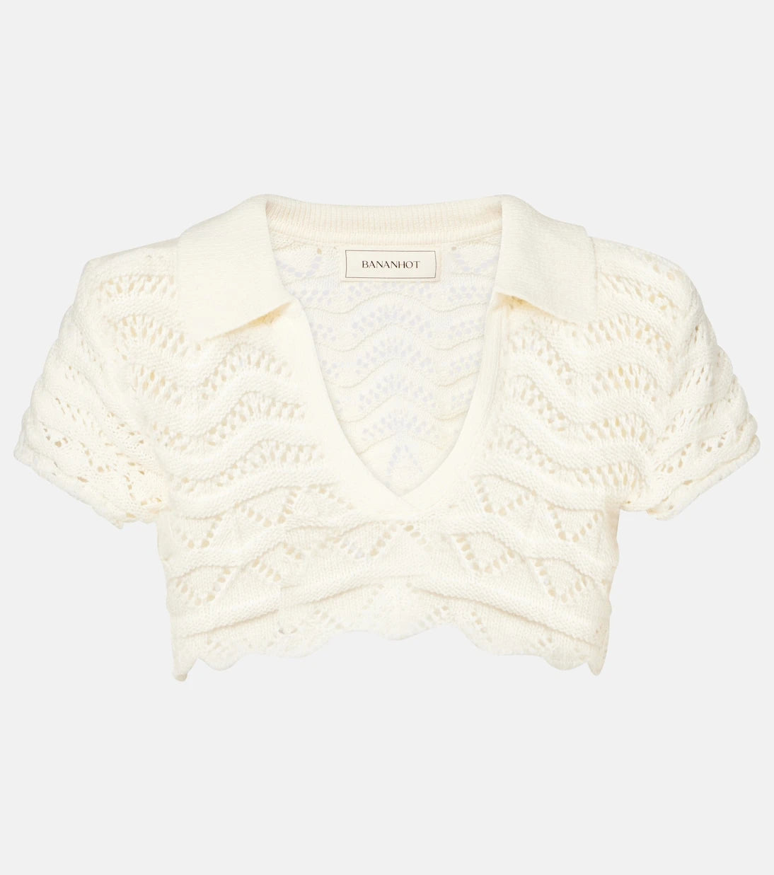 Bananhot - Coco knitted cotton-blend crop top