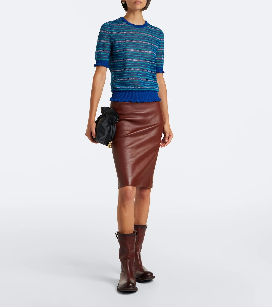 Stouls - Gilda leather midi skirt