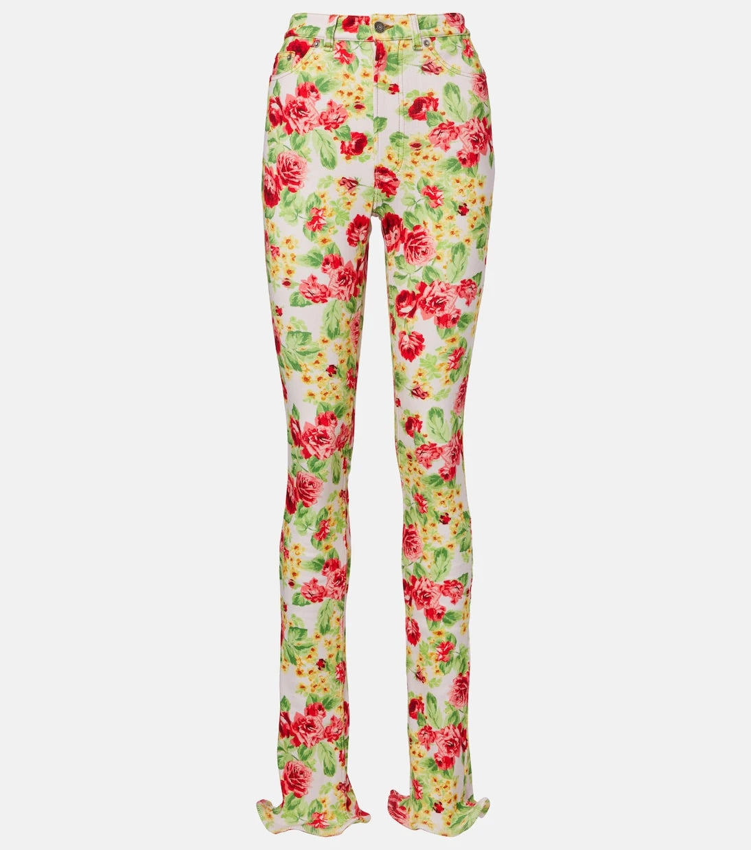 Acne Studios - Epetra floral ruffled slim jeans