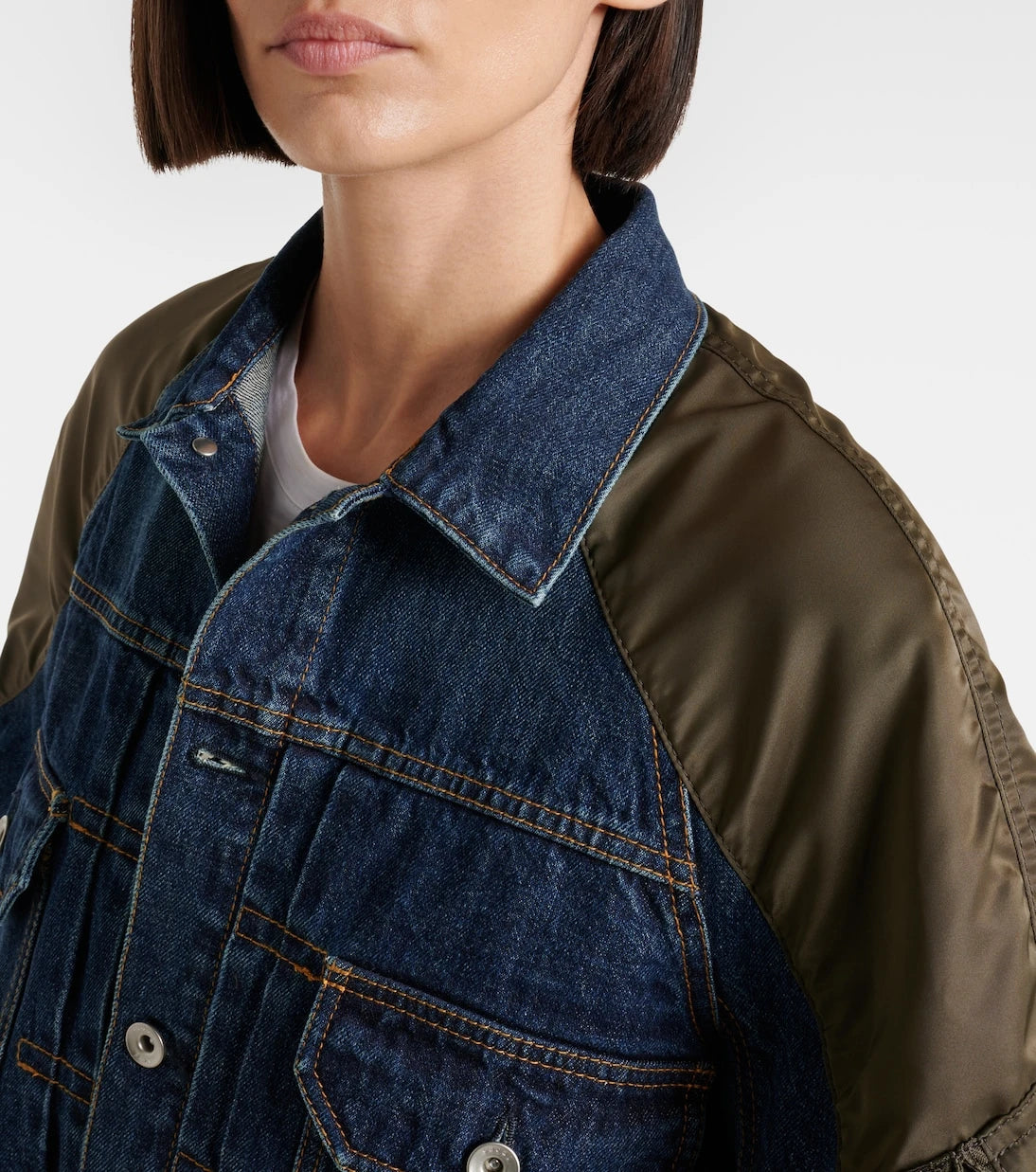 Sacai - Denim and twill jacket