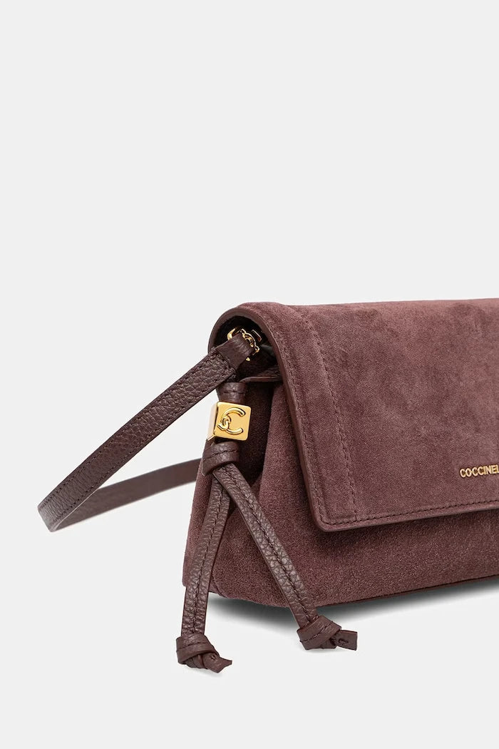 Coccinelle kadın süet crossbody çanta