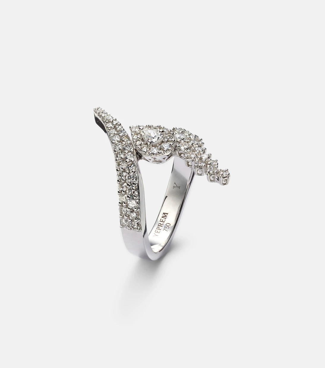 Yeprem - Y-Not 18kt white gold ring with diamonds