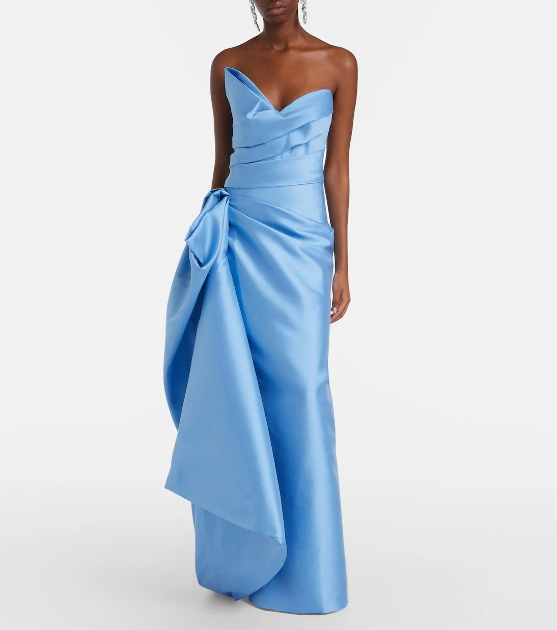 Monique Lhuillier - Draped asymmetric bustier gown