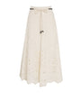Cotton Rhiannon Embroidered Midi Skirt IVO IVORY