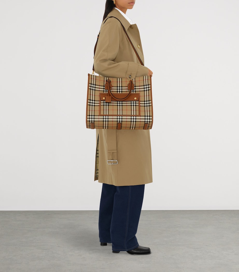 Burberry Brown Medium Check Freya Tote Bag
