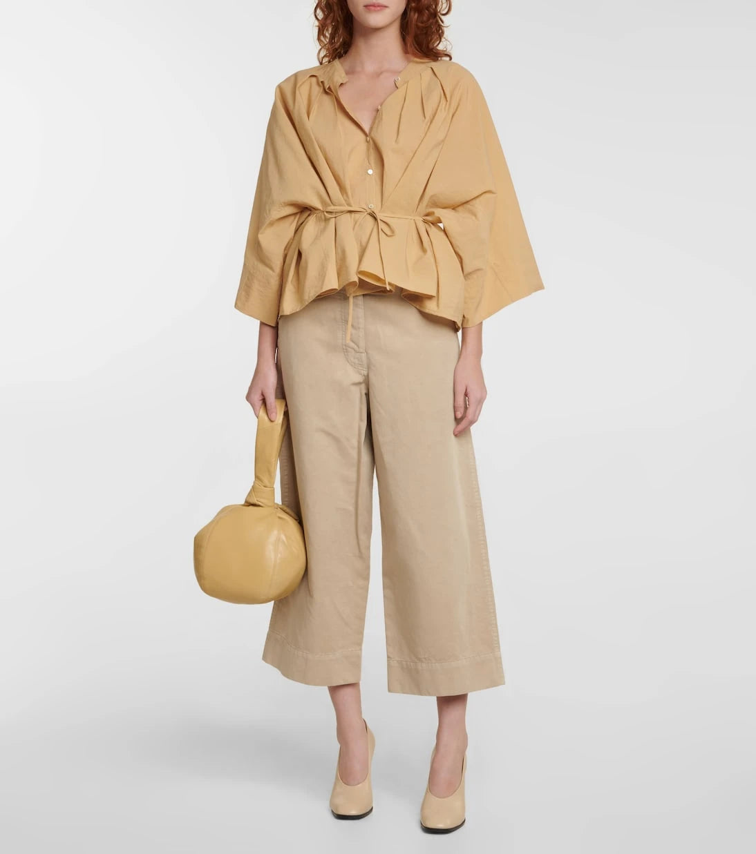 Lemaire - Cotton and linen cropped pants