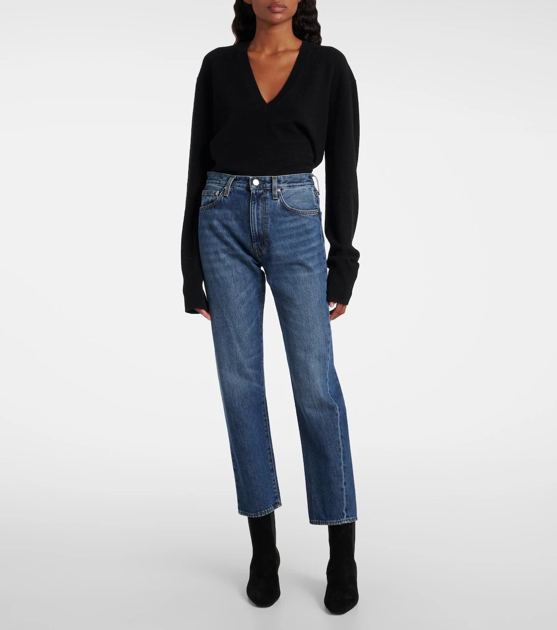 Toteme - Mid-rise twisted-seam straight jeans