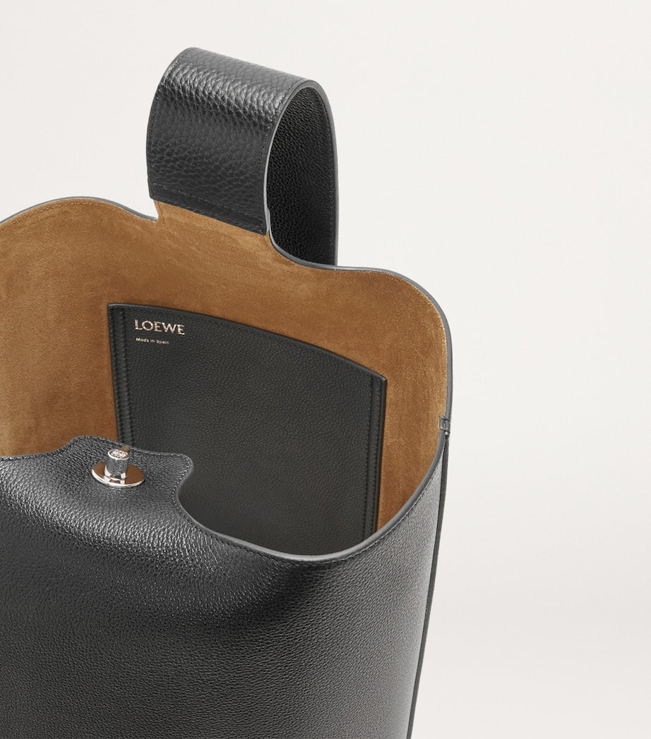 Large Leather Pebble Bucket Bag