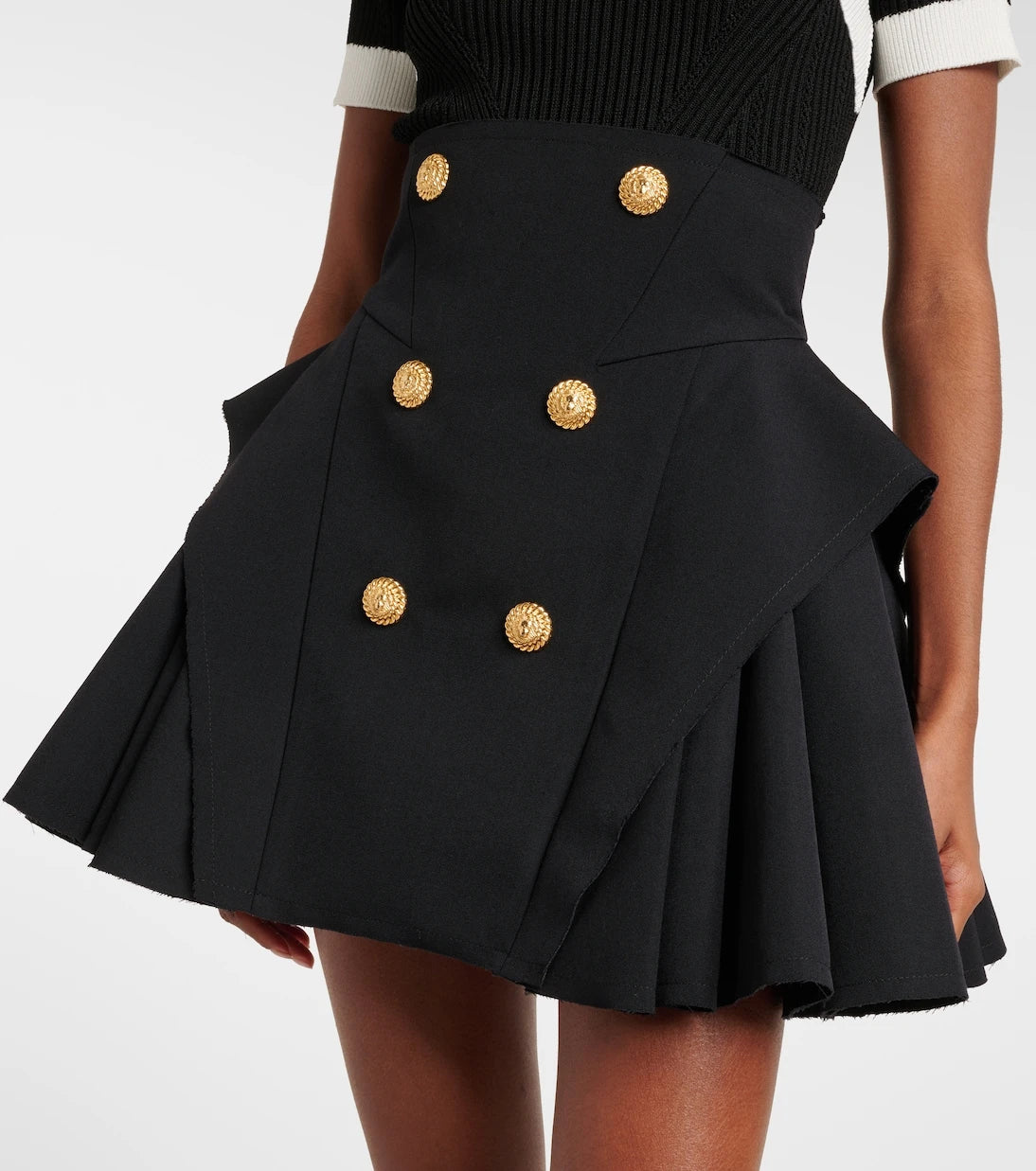 Balmain - Virgin wool grain de poudre miniskirt