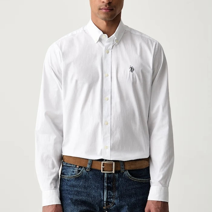 U.S. Polo Assn. Erkek Pamuk Gömlek STRETCH COTTON POPLIN