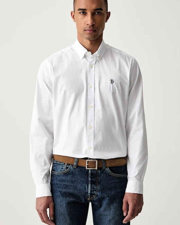 U.S. Polo Assn. Erkek Pamuk Gömlek STRETCH COTTON POPLIN