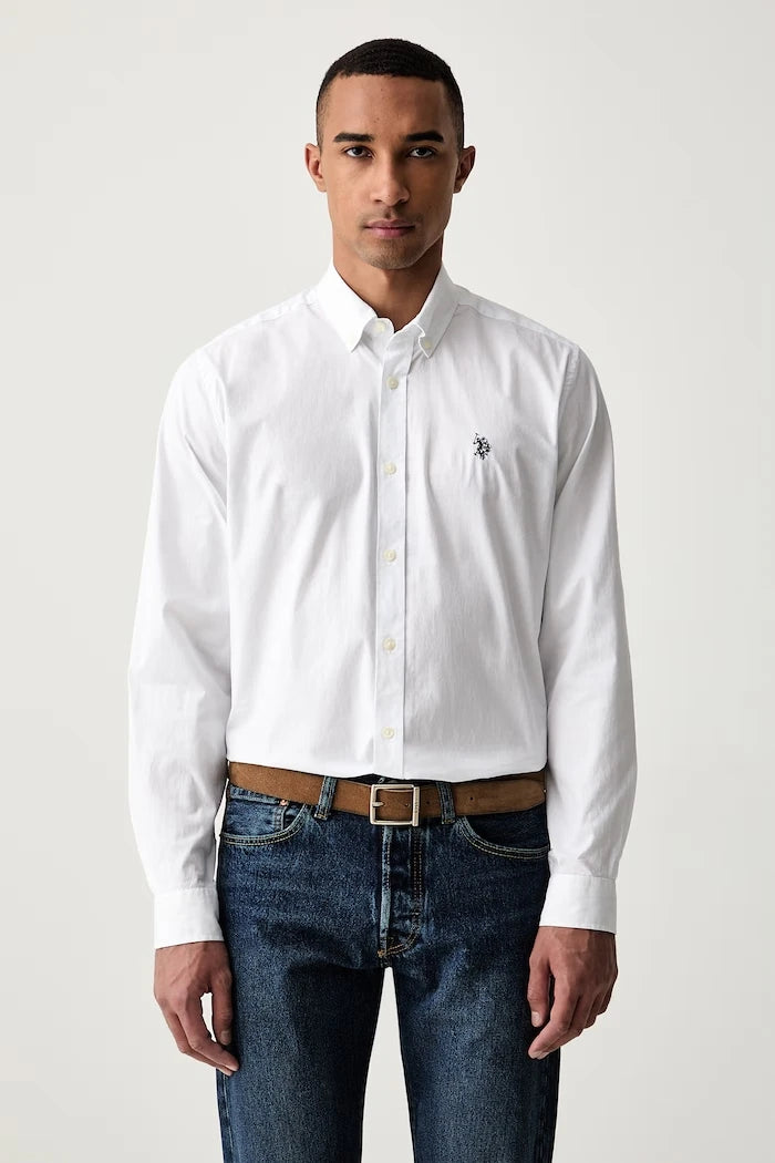 U.S. Polo Assn. Erkek Pamuk Gömlek STRETCH COTTON POPLIN
