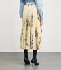 Yellow Floral Pleated Maxi Skirt