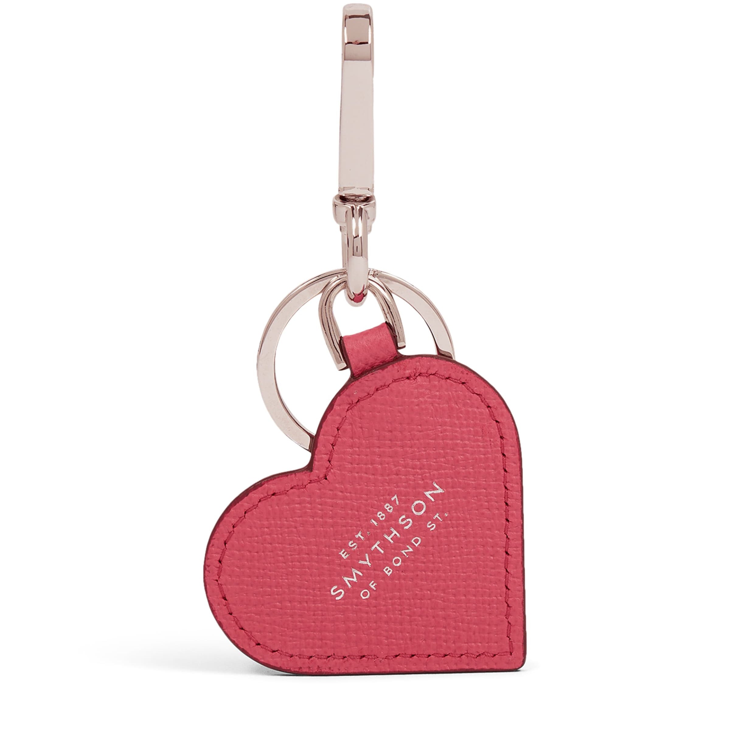 Pink Panama Leather Heart Keyring