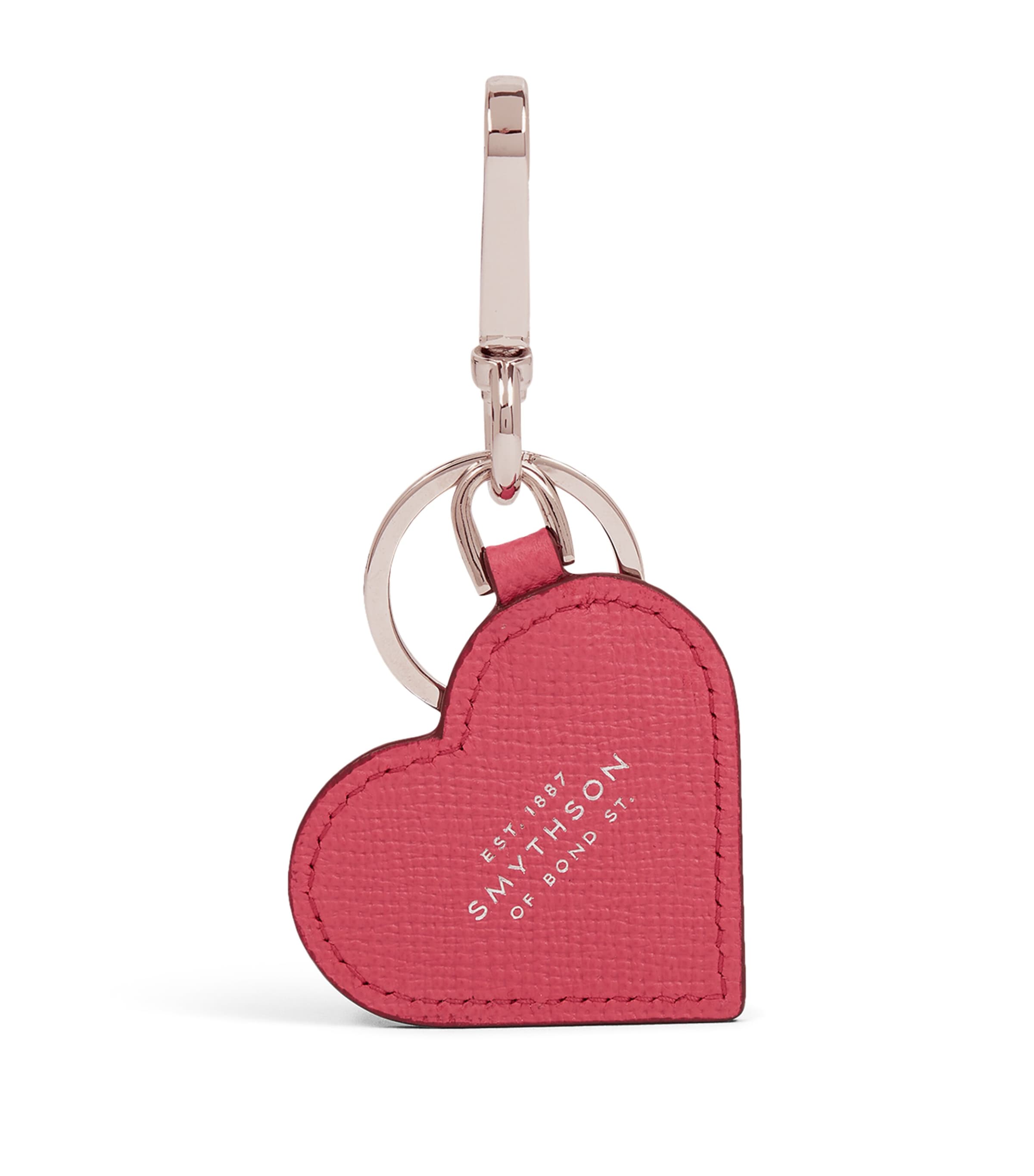 Pink Panama Leather Heart Keyring