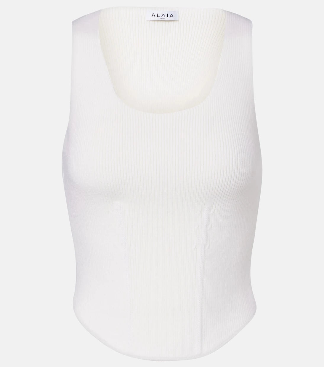 Alaïa - Ribbed-knit wool-blend bustier