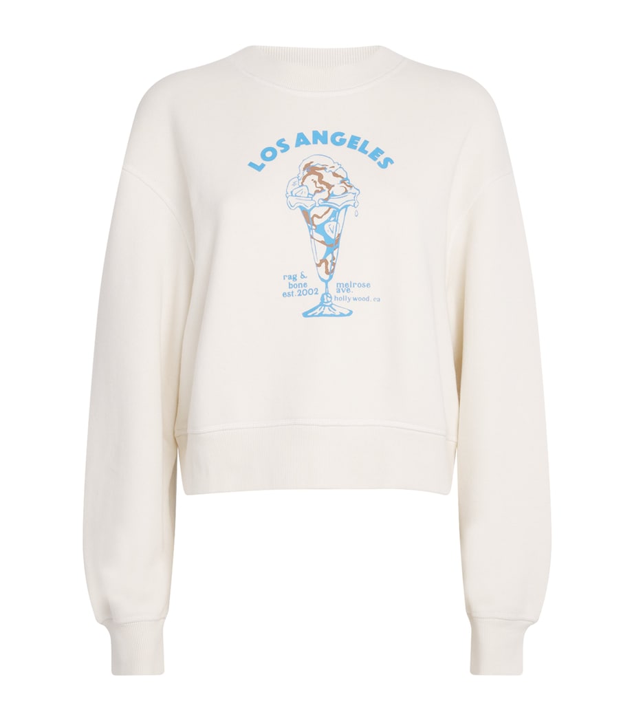 Rag & Bone White Cotton-Blend Printed Sweatshirt