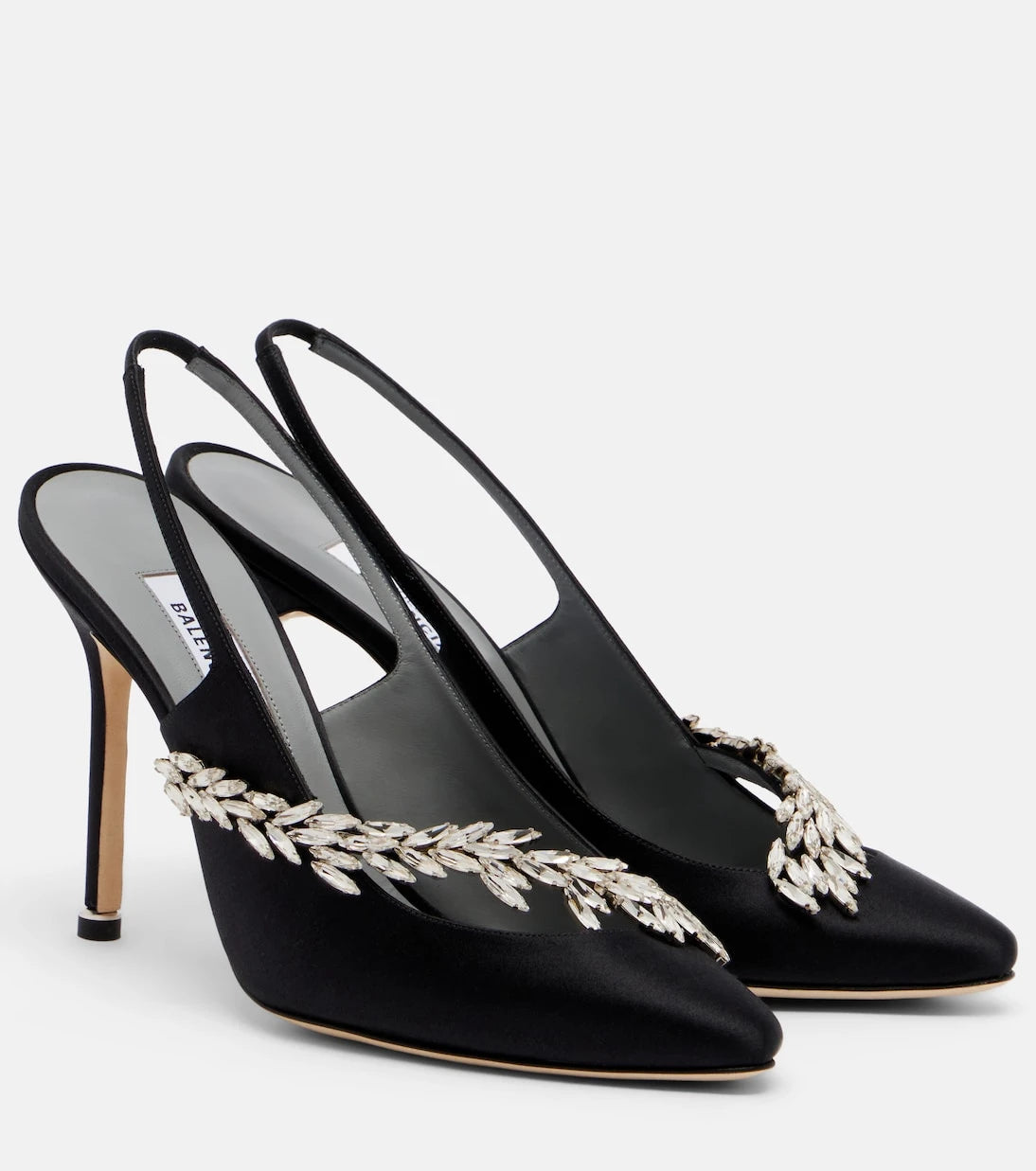 Balenciaga - x Manolo Blahnik satin slingback pumps