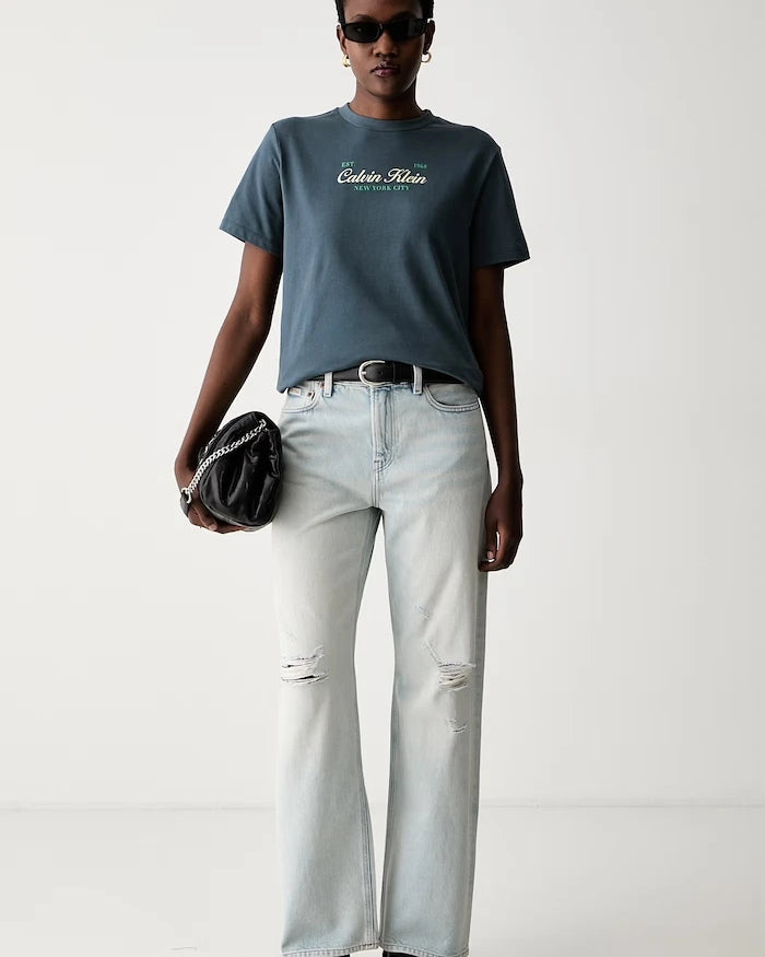 Calvin Klein Jeans kadın düz paça jean