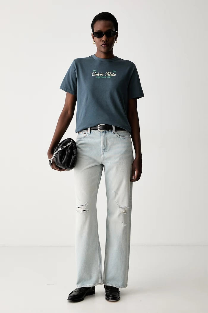 Calvin Klein Jeans kadın düz paça jean