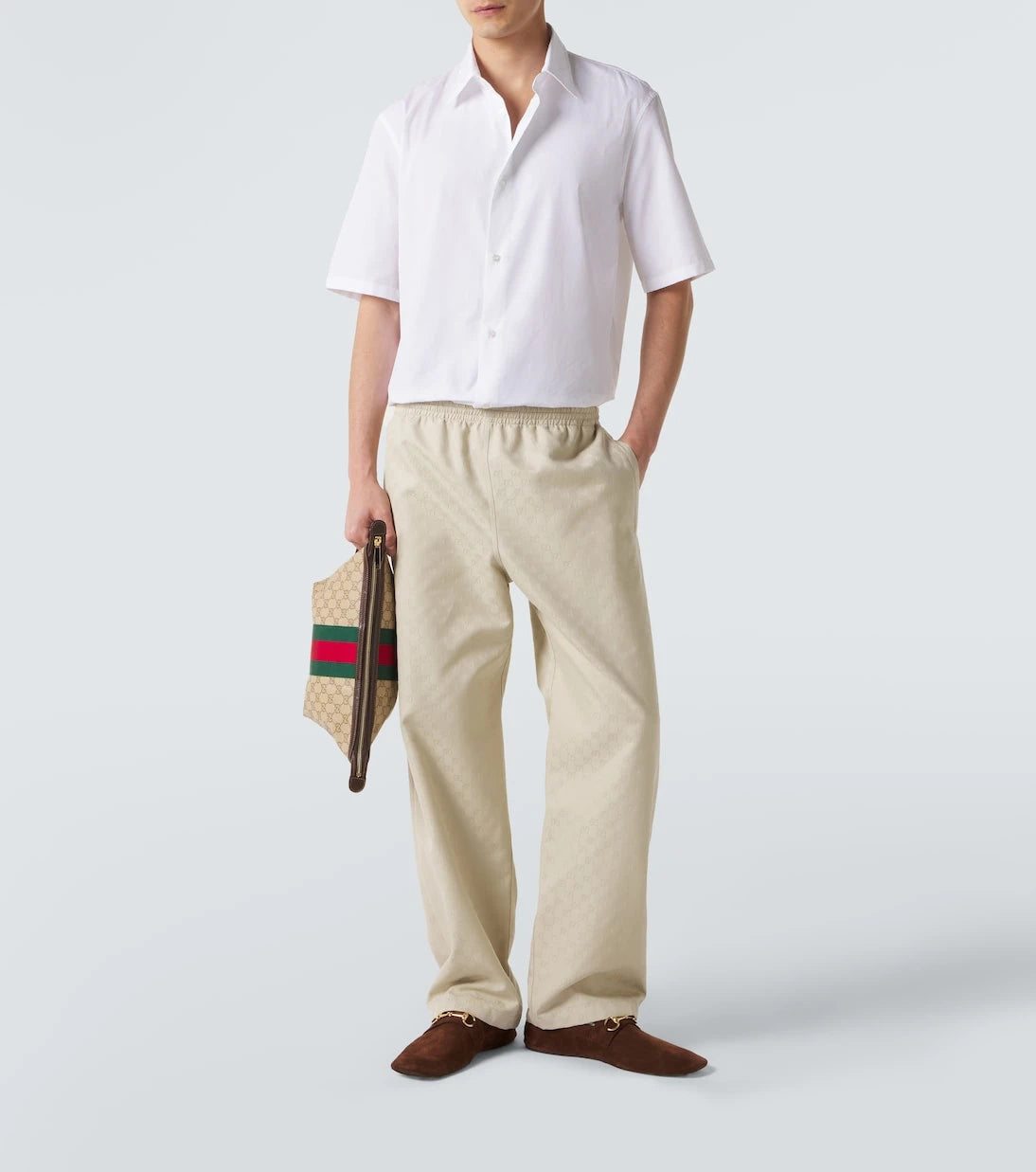 Gucci - قميص بوبلين قطن GG