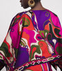 PUCCI Multi Silk Cape-Detail Maxi Dress