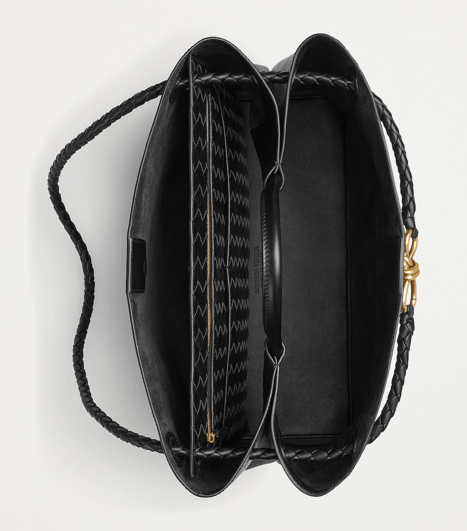 Bottega Veneta Black Large Andiamo Shoulder Bag