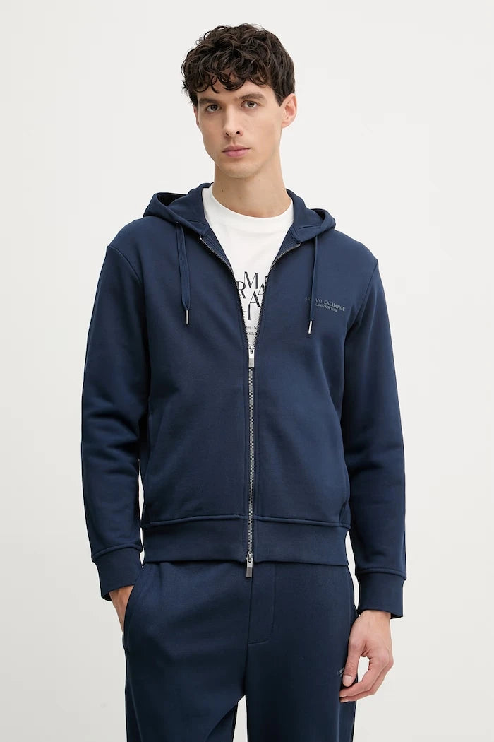 Armani Exchange Erkek Pamuklu Fermuarlı Kapüşonlu Sweatshirt