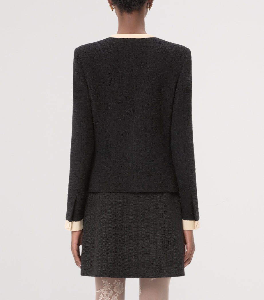 Valentino Black Virgin Wool-Blend Jacket