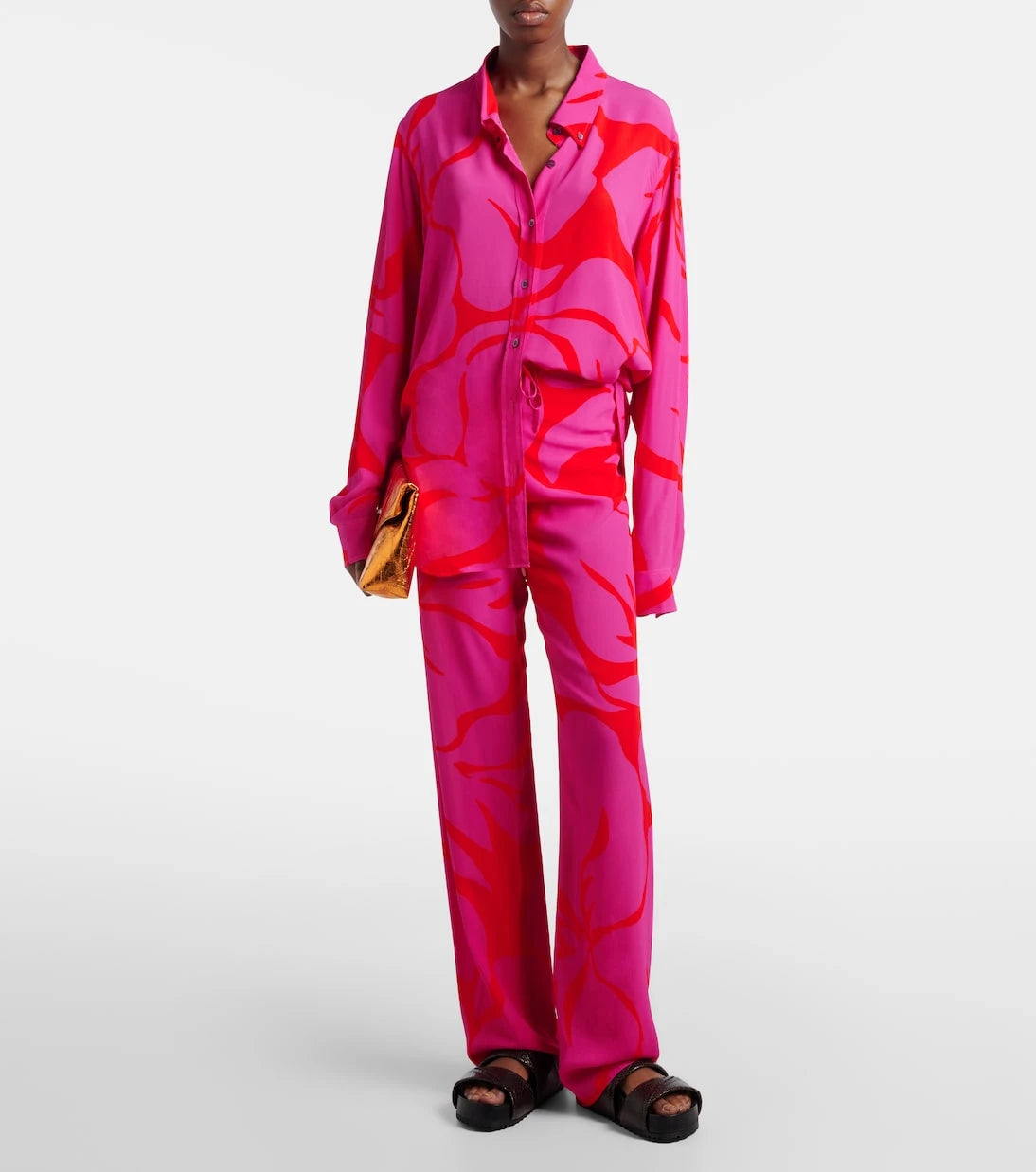 Dries Van Noten - Floral straight pants