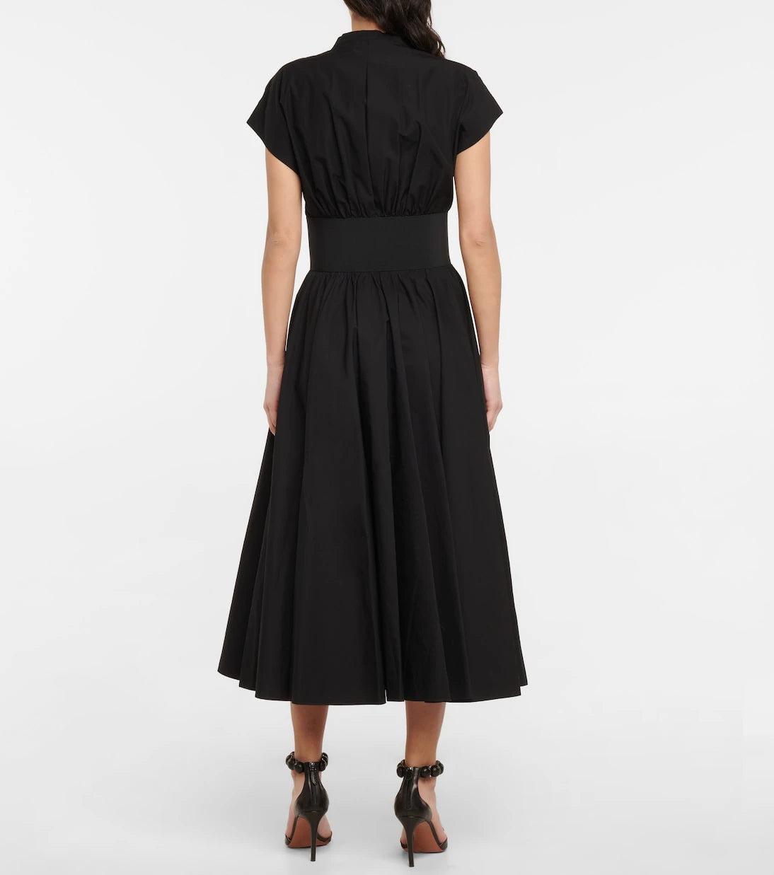 Alaïa - Belted cotton poplin midi dress