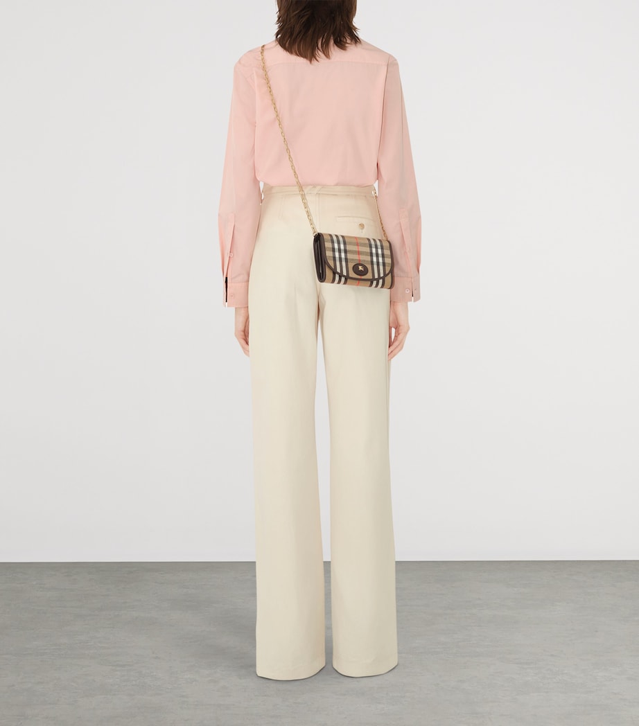 Burberry Check Chain Wallet SAND