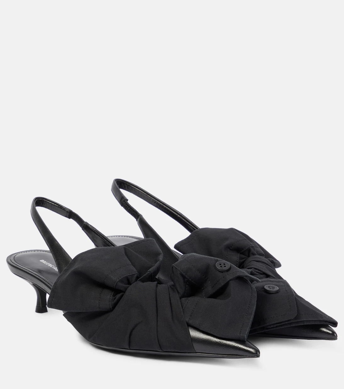 Balenciaga - Bow-detail leather slingback pumps