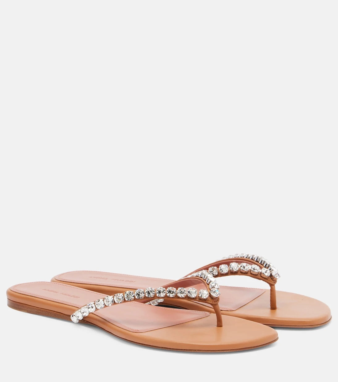 Amina Muaddi - Gigi embellished leather thong sandals
