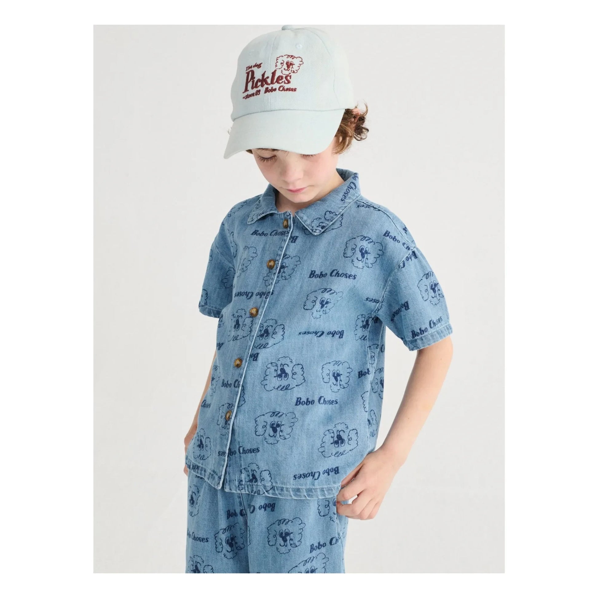 Bobo Choses - Denim Dog Shirt | Light Blue