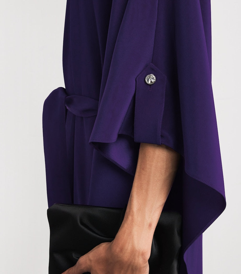 Purple Satin Kaftan Maxi Dress