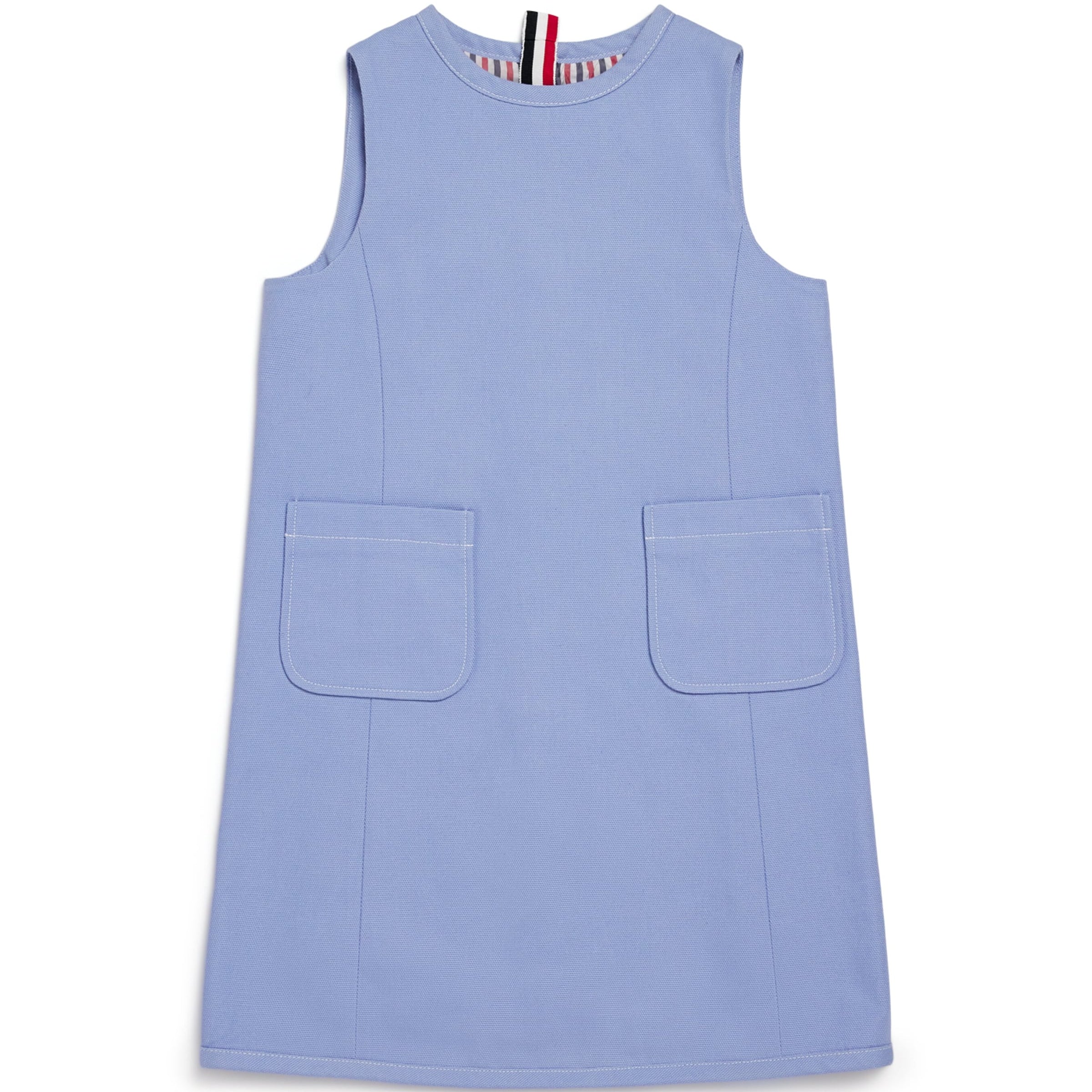 Thom Browne Kids Blue Collarless Dress (4-12 Years)