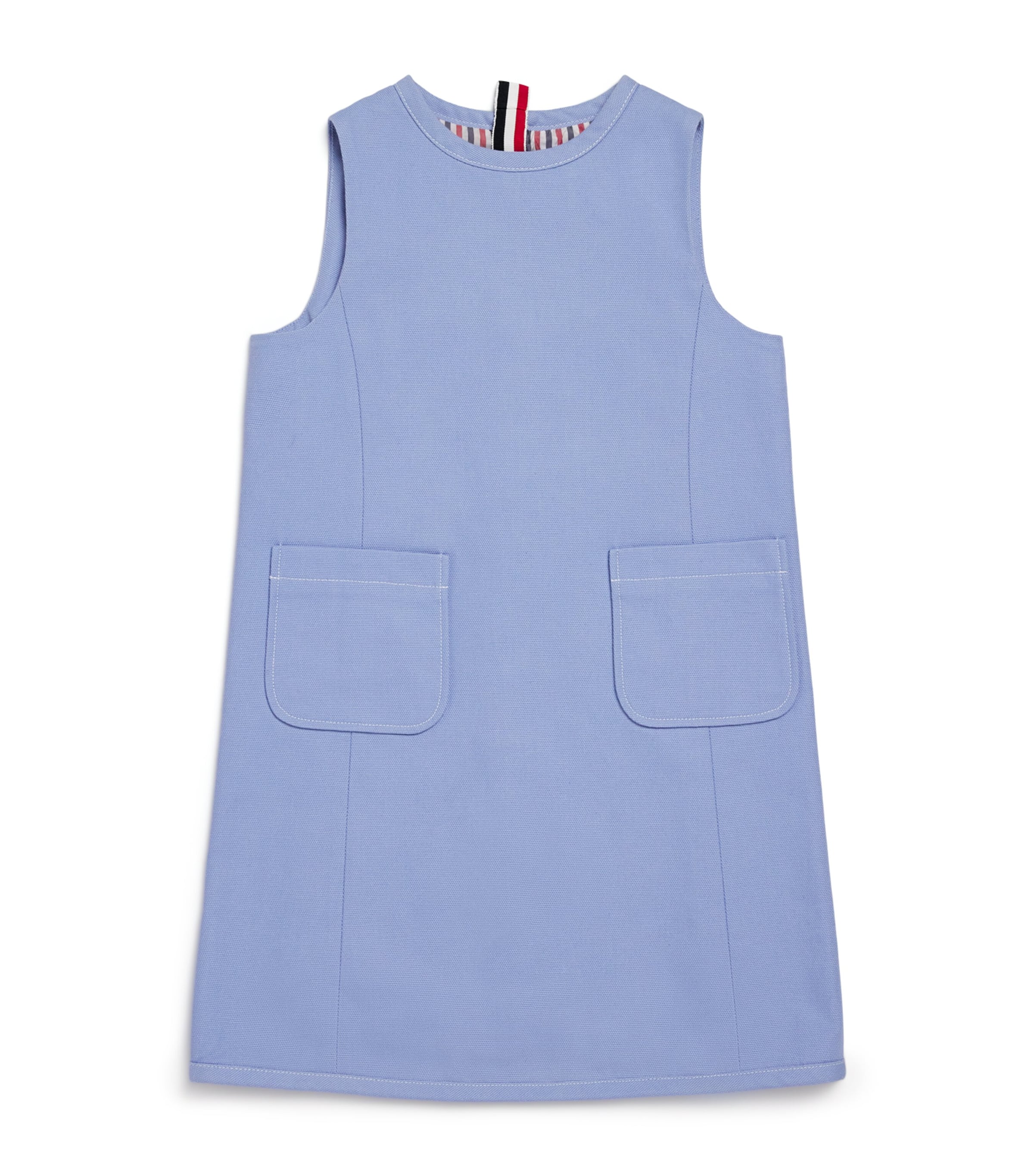 Thom Browne Kids Blue Collarless Dress (4-12 Years)