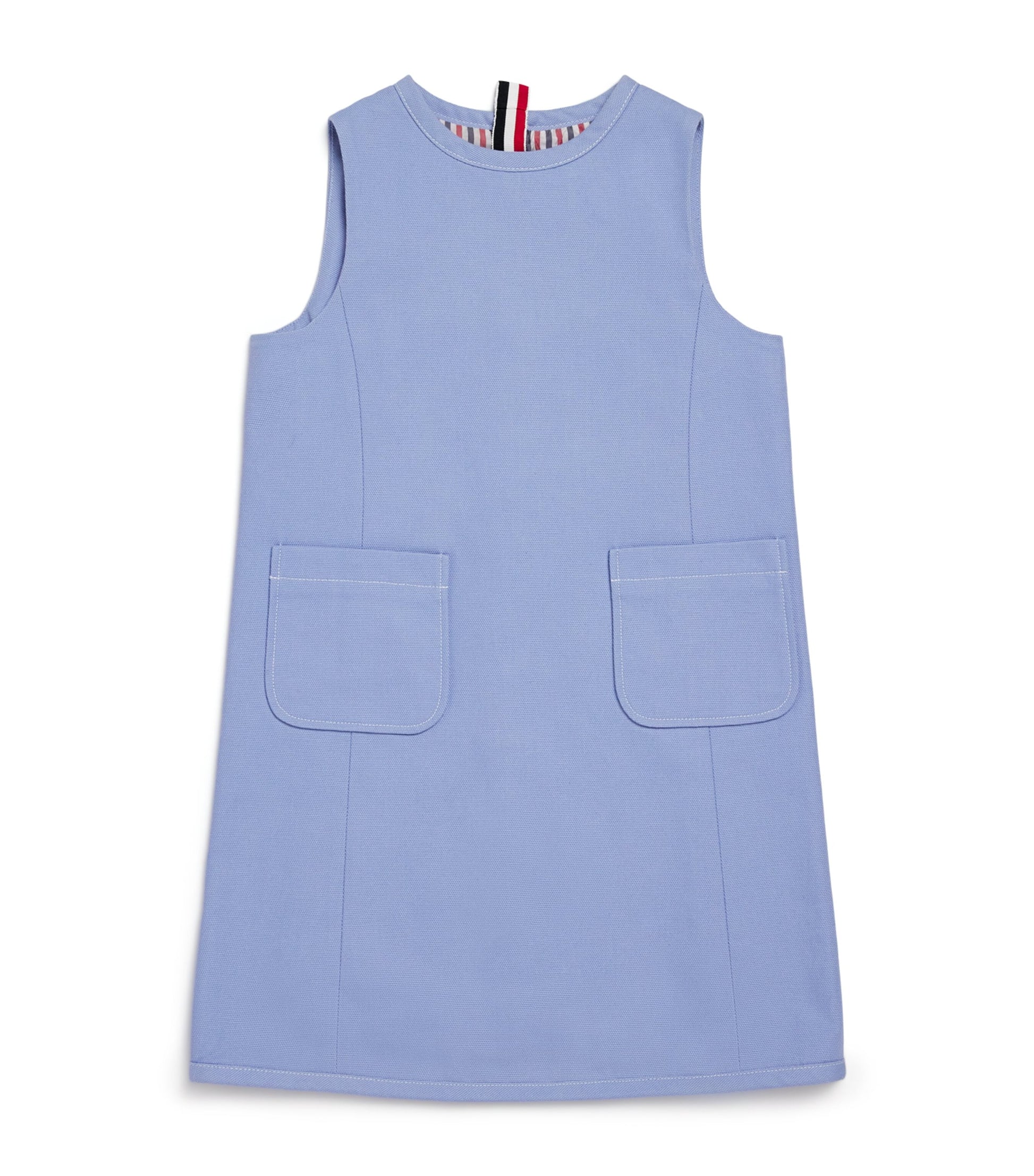 Thom Browne Kids Blue Collarless Dress (4-12 Years)