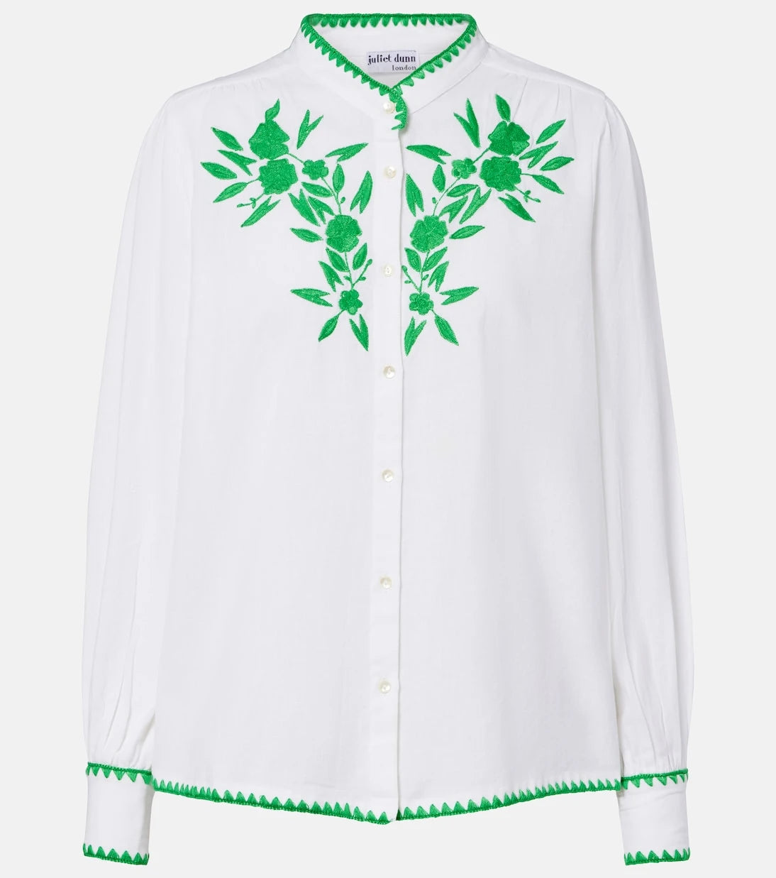 Juliet Dunn - Embroidered cotton and linen shirt