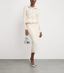 Self-Portrait Ivory Knitted Embellished Midi Dress